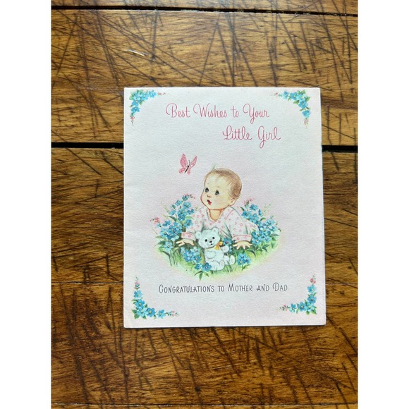 Lot of 4 'It's A Girl' Greeting Cards, Vintage Greeting Cards, New Daughter Card - Picture 2 of 7